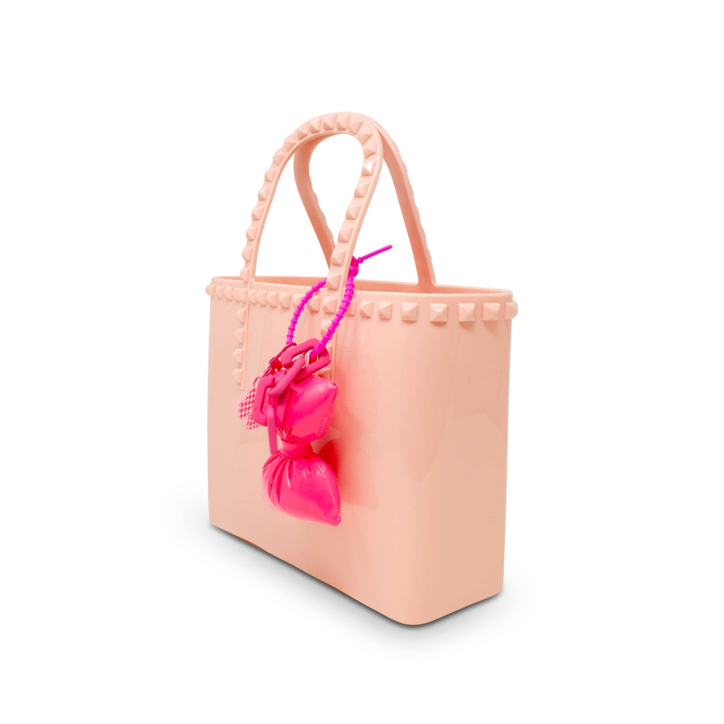 Jumbo Jelly Stud Tote w/ Puffy Bow Charm