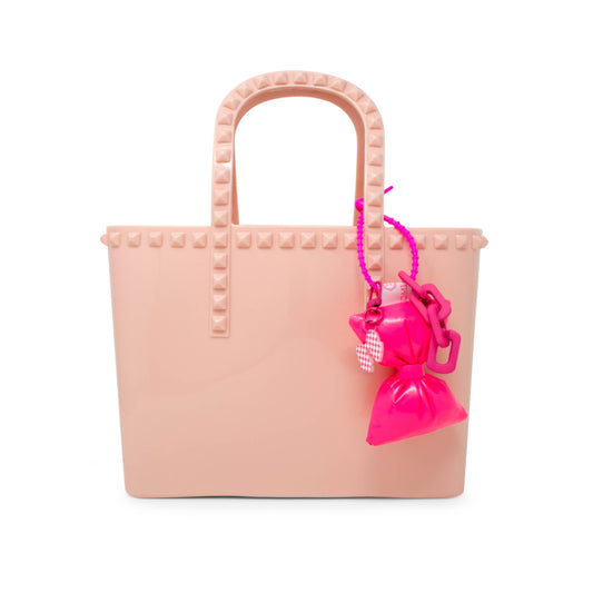 Jumbo Jelly Stud Tote w/ Puffy Bow Charm