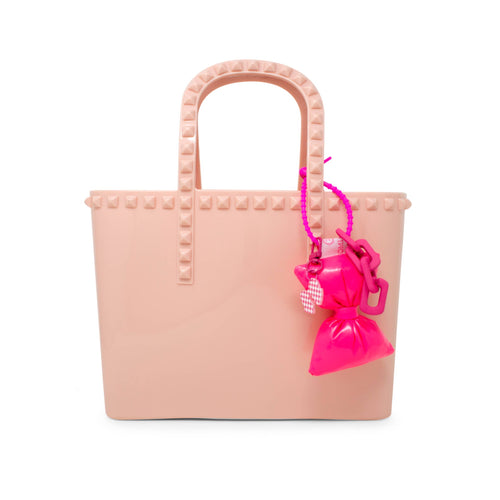 Jumbo Jelly Stud Tote w/ Puffy Bow Charm