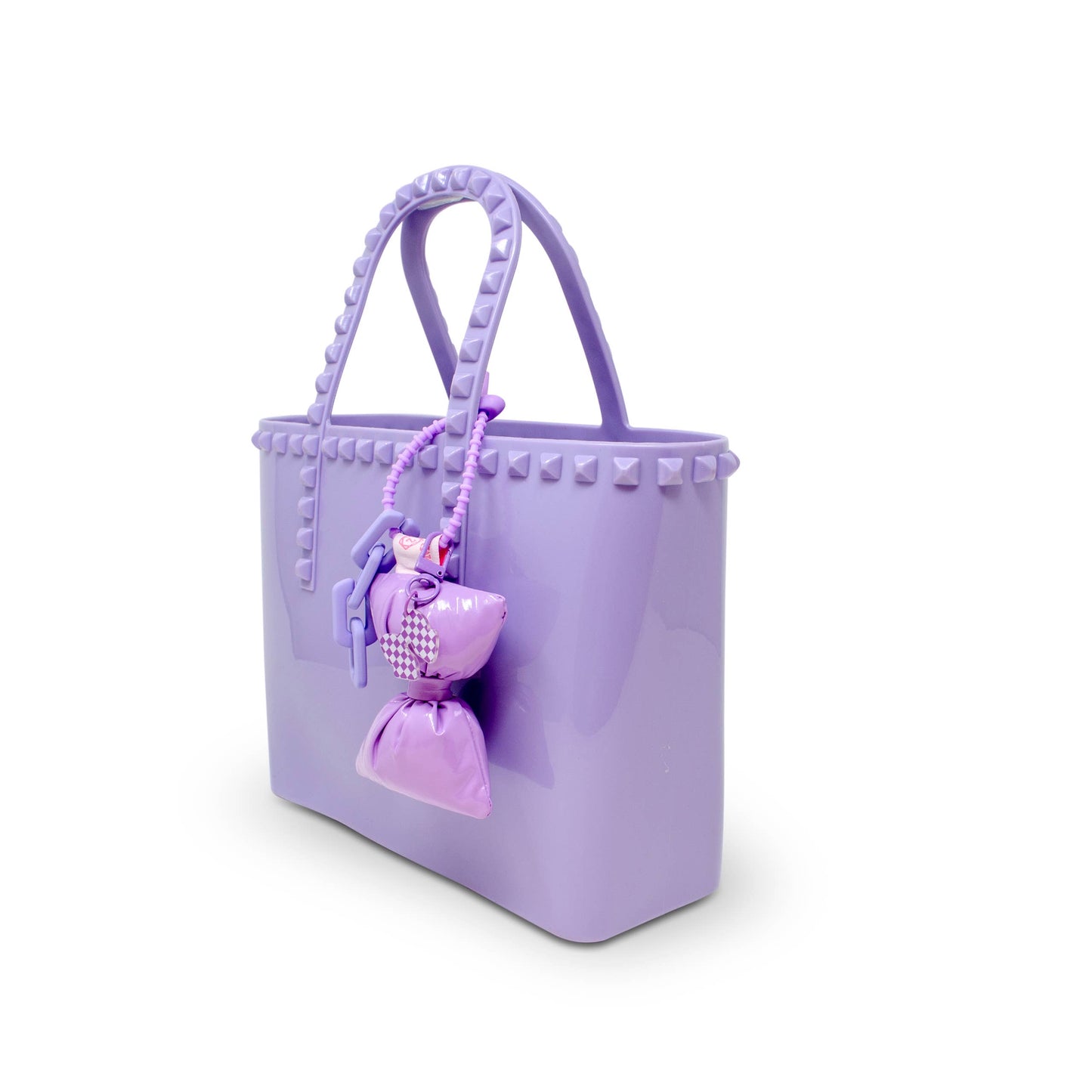 Jumbo Jelly Stud Tote w/ Puffy Bow Charm