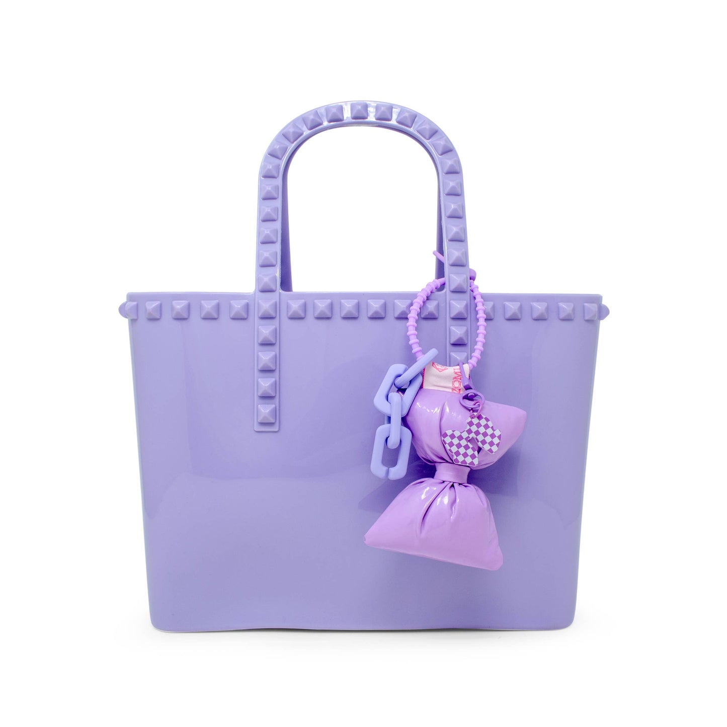 Jumbo Jelly Stud Tote w/ Puffy Bow Charm