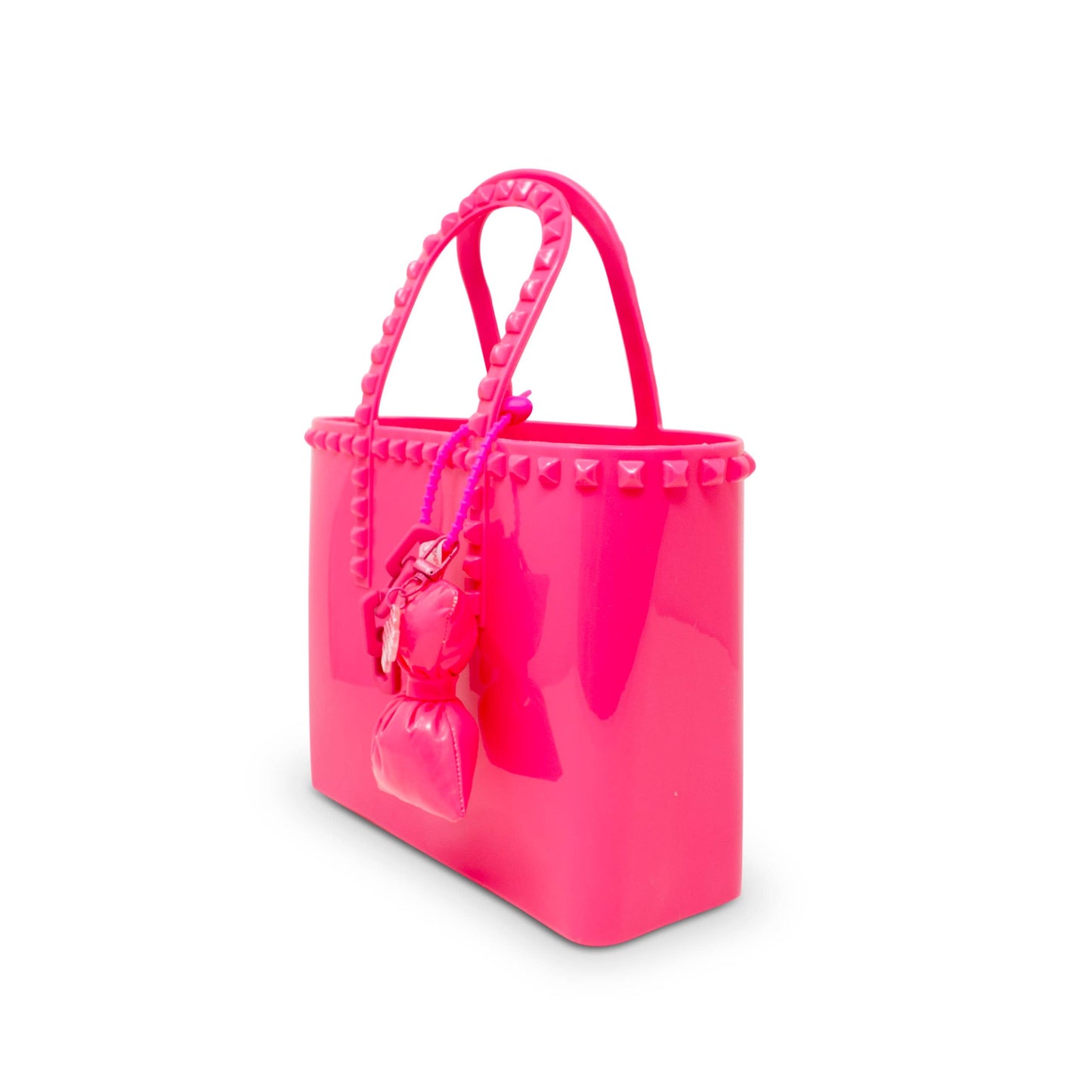Jumbo Jelly Stud Tote w/ Puffy Bow Charm