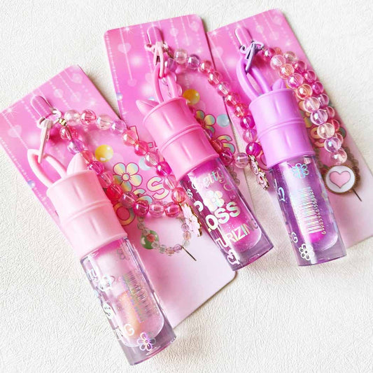 Cute Bunny Theme Lip Magic Gloss with Charm Handle