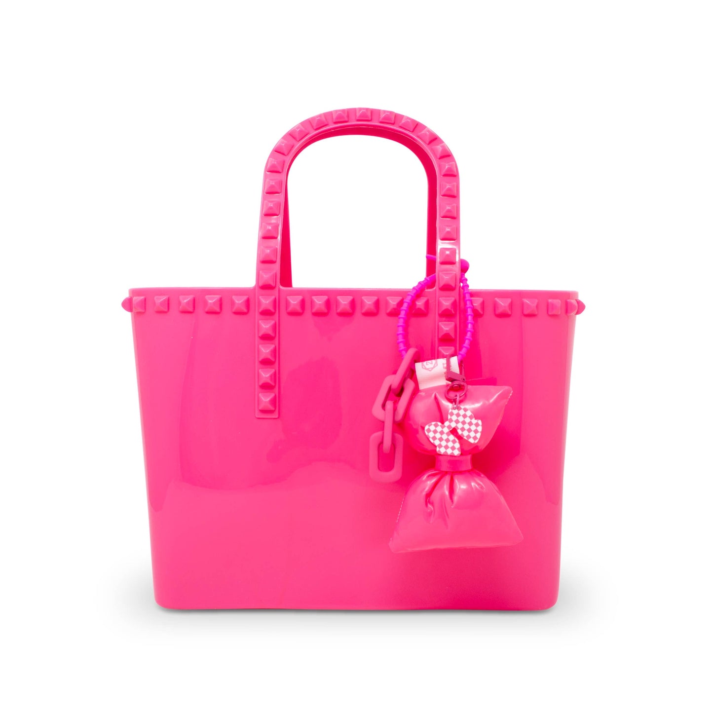 Jumbo Jelly Stud Tote w/ Puffy Bow Charm